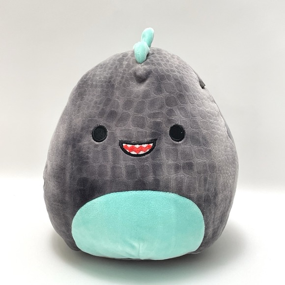 Squishmallow Chuey 8" T-REX Dinosaur Plush Stuffed Animal Soft Gray & Teal - Picture 1 of 10